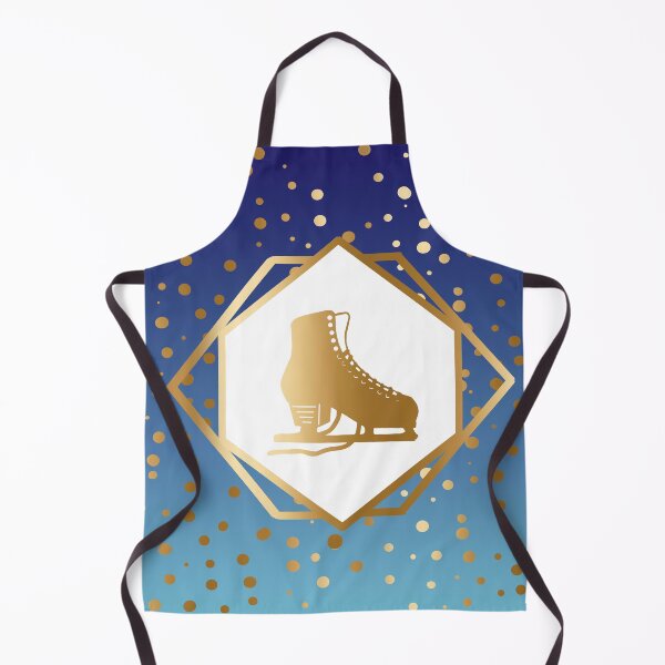 Item preview, Gold Figure Skate with Gold Dots on Blue Gradient designed and sold by Purposely Designed.