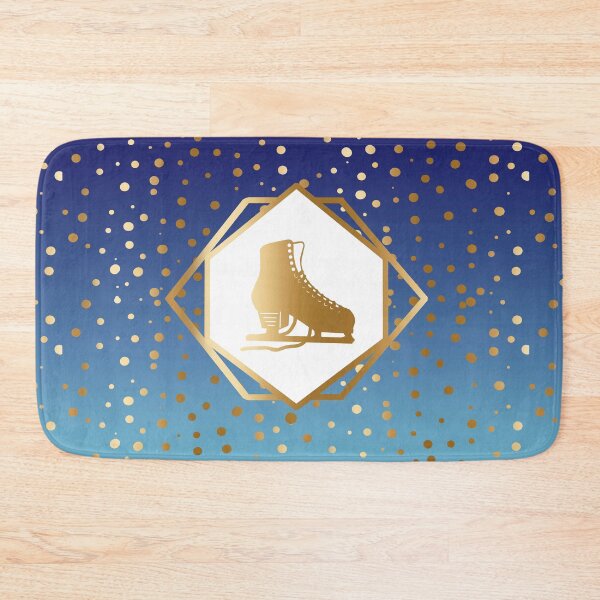 Item preview, Gold Figure Skate with Gold Dots on Blue Gradient designed and sold by PD-Skating.