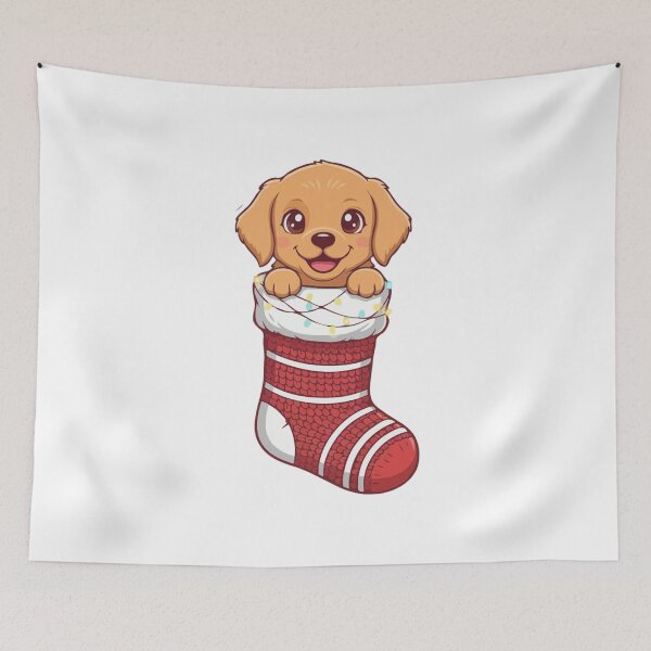 Item preview, Cachorro Golden Retriever en media navideña de crochet - Amantes de los perros designed and sold by The Real Life Symphony.