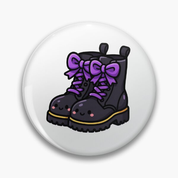 Item preview, Cute Doc Martens Boots with Smiley Faces | Purple Lace Bow Design designed and sold by 1Shot Gifts.