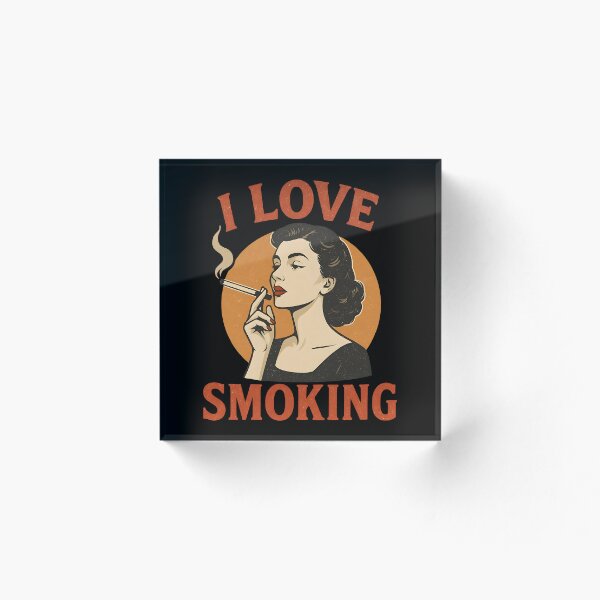 Item preview, Retro Pop Art I Love Smoking Poster with Confident Woman. designed and sold by Spark2Seduction.
