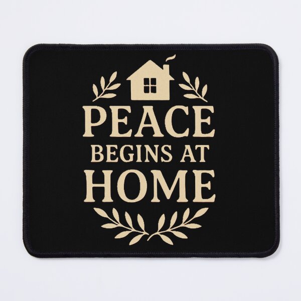 Item preview, Peace Begins at Home – Cozy Minimal Christmas Quote Design designed and sold by CraftedHome.