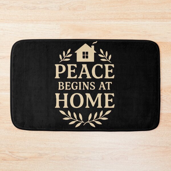Item preview, Peace Begins at Home – Cozy Minimal Christmas Quote Design designed and sold by CraftedHome.