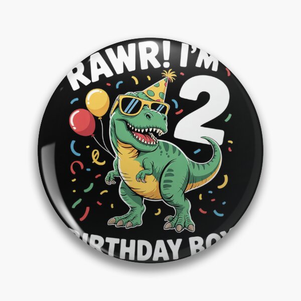 Item preview, Kids Rawr Im 2 Birthday Boy Dinosaur 2nd Bday Party Boys Kids designed and sold by lilLilaBatArt.