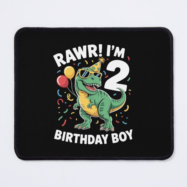 Item preview, Kids Rawr Im 2 Birthday Boy Dinosaur 2nd Bday Party Boys Kids designed and sold by lilLilaBatArt.
