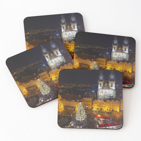 Item preview, Christmas market in Prague's Old Town Square at night designed and sold by Sasas Design.