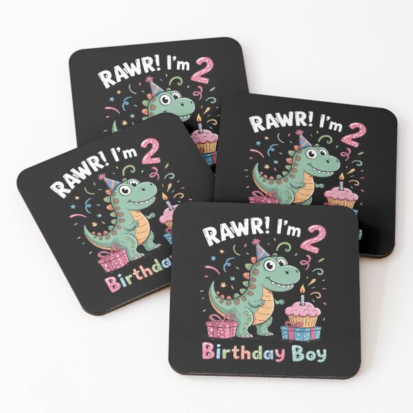 Item preview, Kids Rawr Im 2 Dinosaur Birthday Boy Cute 2nd Bday Trex Boys Kids  designed and sold by BeetleMalon.