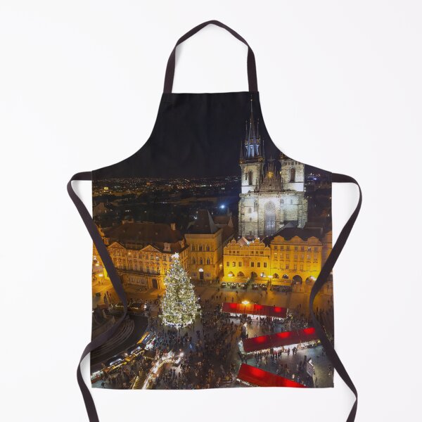 Item preview, Christmas market in Prague's Old Town Square at night designed and sold by Sasas Design.