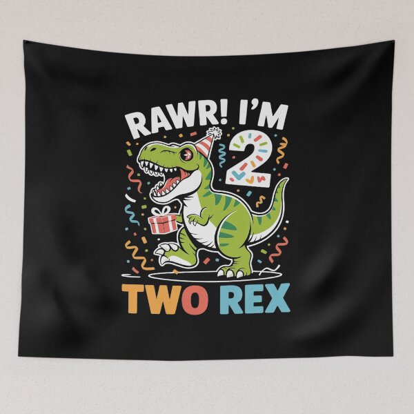 Item preview, Kids Two Rex Birthday Party Outfit Dinosaur 2 Year Old Boy  designed and sold by lilLilaBatArt.
