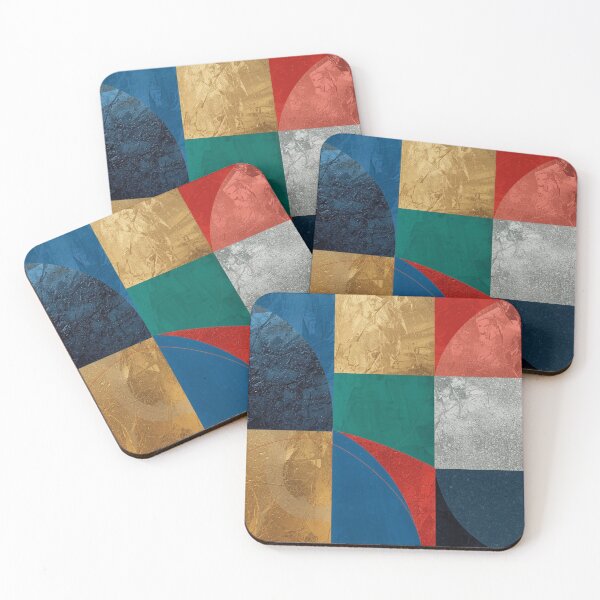 Item preview, Metallic Geometric Cubist Holiday Abstract designed and sold by Harmonic_Layers.
