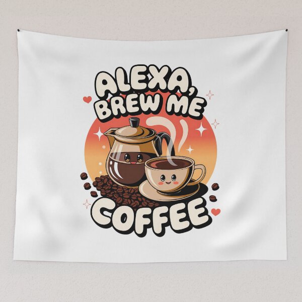 Item preview, Alexa Brew Me Coffee – Cute Kawaii Coffee Maker Illustration designed and sold by Lulunza.