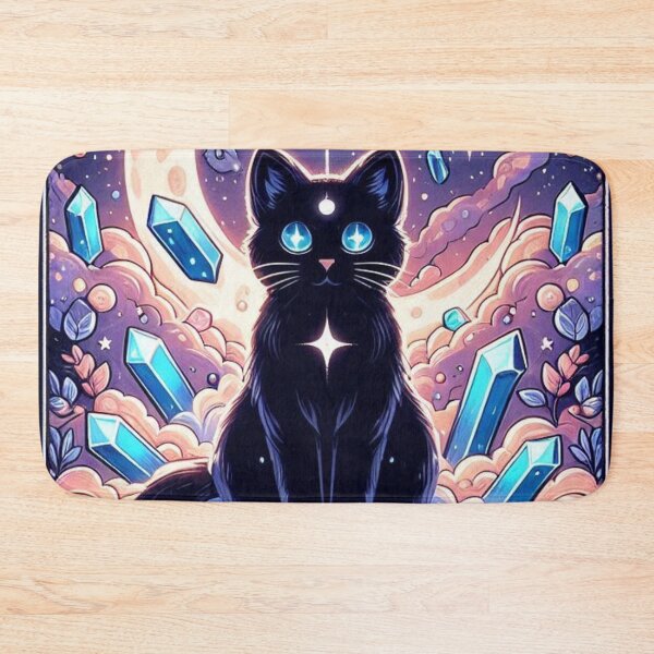 Item preview, Mystic Crystal Moon Tarot Cat Familiar designed and sold by BigBlueArt.