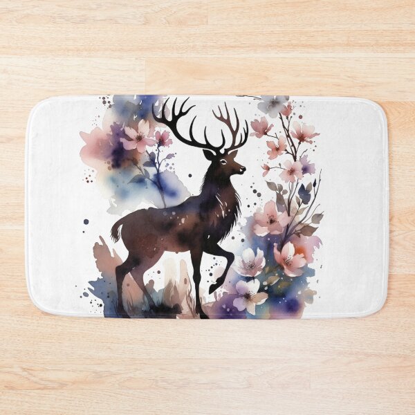 Item preview, Watercolor Floral Deer with Sakura designed and sold by LumiFloraDesigns.