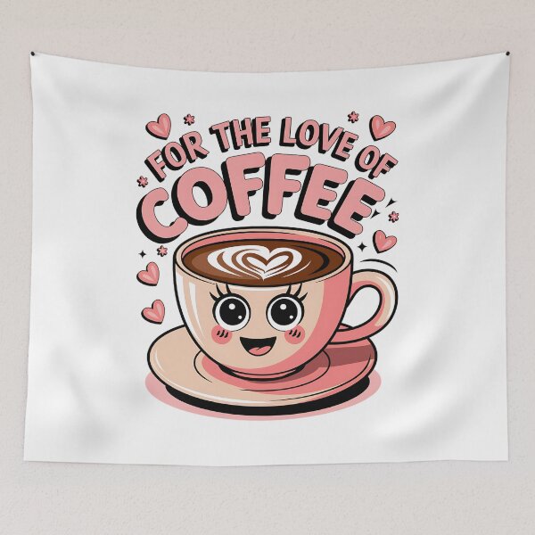 Item preview, For the Love of Coffee – Cute Latte Art Kawaii Cup Illustration designed and sold by Lulunza.