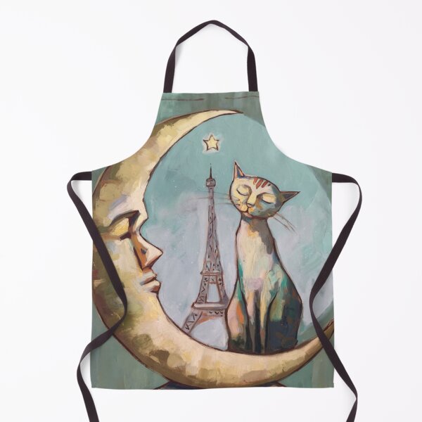 Item preview, Parisian Moonlit Cat | Whimsical French Painting. Art By Carraann designed and sold by CARRAANN.