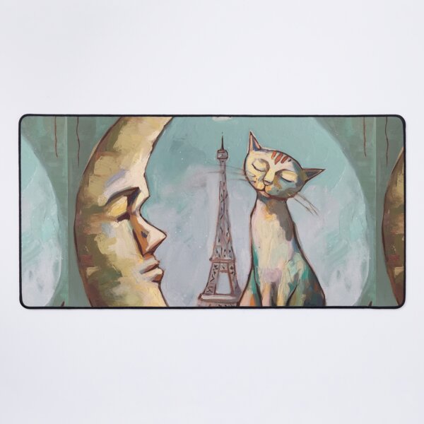 Item preview, Parisian Moonlit Cat | Whimsical French Painting. Art By Carraann  designed and sold by CARRAANN.