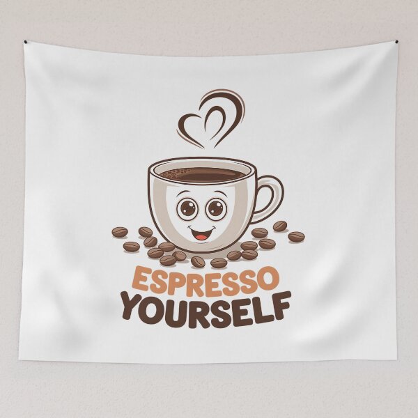Item preview, Espresso Yourself – Cute Espresso Cup Kawaii Coffee Art designed and sold by Lulunza.