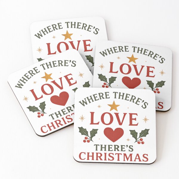 Item preview, Where There’s Love, There’s Christmas – Vintage Holiday Quote Design designed and sold by CraftedHome.