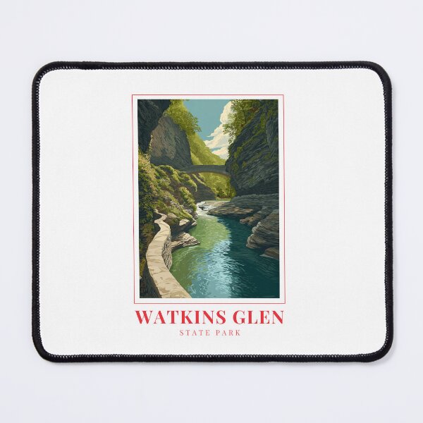 Item preview, Watkins Glen State Park Gorge Trail New York Illustration designed and sold by MapMyMiles.