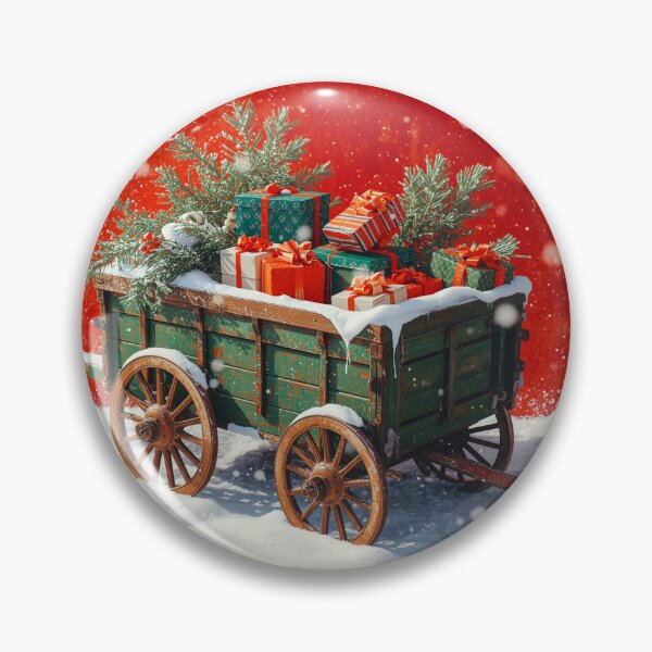 Item preview, Vintage Christmas Wagon with Gifts designed and sold by Sugar & Steam Studio.