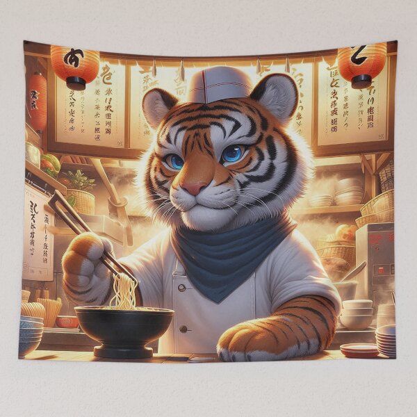Item preview, Little Ramen Chef Tiger designed and sold by nikkolaus.