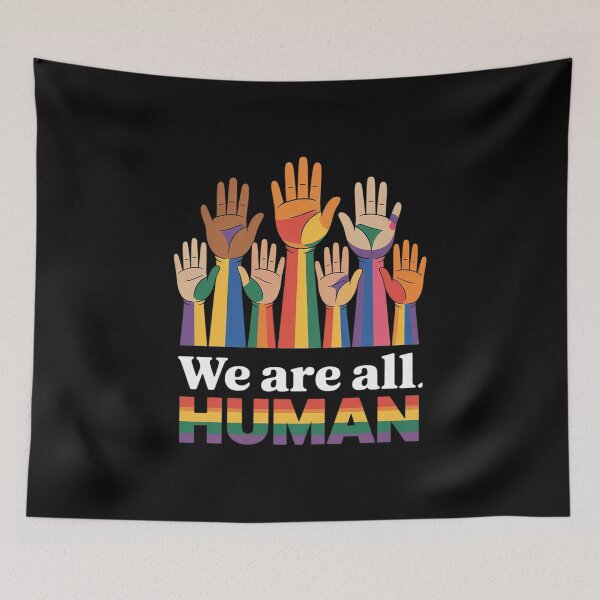 Item preview, Rainbow LGBT LGBTQ Transgender Gay Pride We Are All Human  designed and sold by lilLilaBatArt.