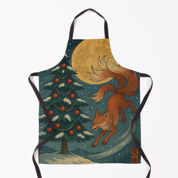 Item preview, Fox Spirit Christmas Eve – Vintage Japanese Kitsune Woodblock designed and sold by Planthem.