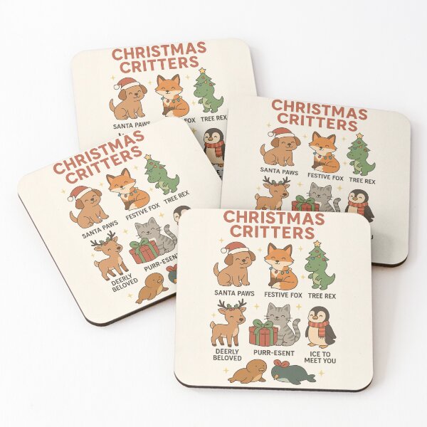 Item preview, Christmas Critters – Cute Holiday Animal Pun Illustration designed and sold by Still Breathing Studio.