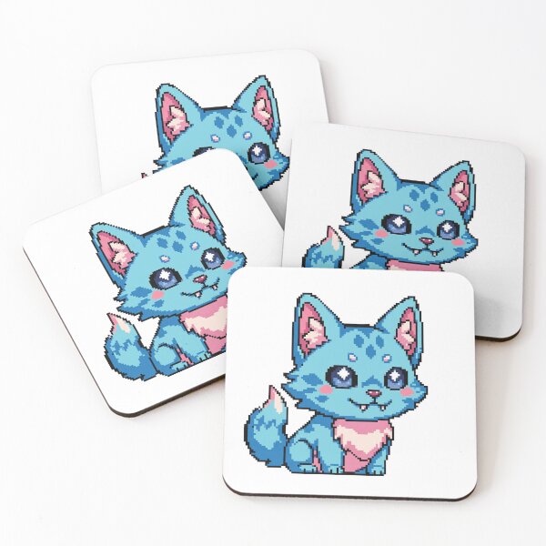 Item preview, Baby Pastel Wolf-Kitten – Cute Soft Kawaii Pixel Creature designed and sold by Pixel Girl Aesthetic Studio.