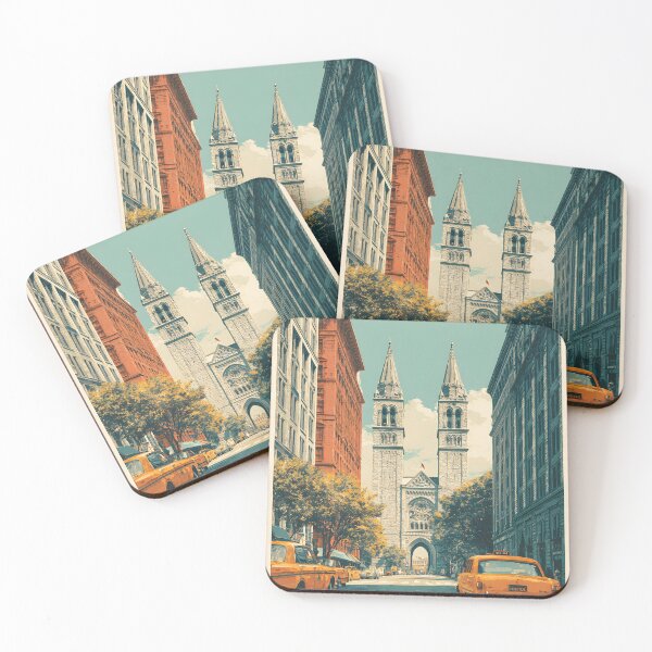Item preview, New York St Patricks Cathedral Retro Travel Art designed and sold by daila70.