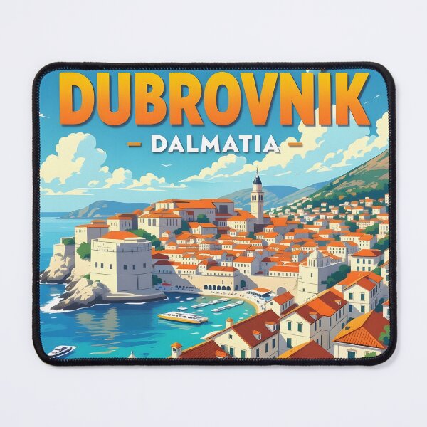 Item preview, Dubrovnik, Dalmatia: Vintage-Style Painterly Travel Poster designed and sold by LSVart.