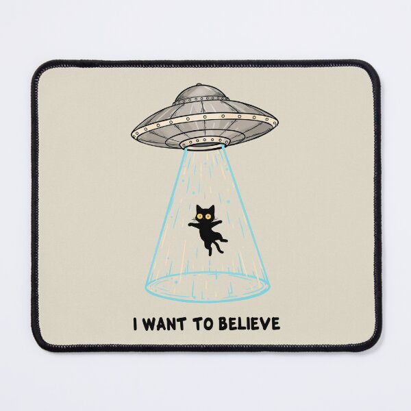 Item preview, Black Cat Abducted, Cool UFO Spaceship designed and sold by OrenjiArtShop.
