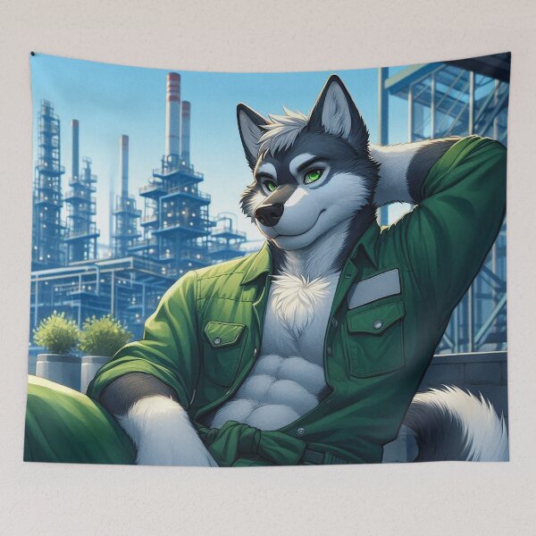 Item preview, Husky Break Time in the Shadows of the Steel Prison designed and sold by nikkolaus.