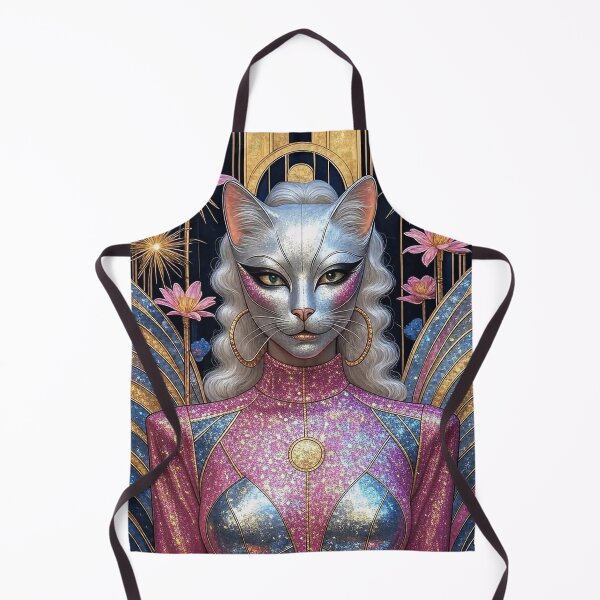 Item preview, Divine Feline Goddess - Art Deco Glamour Cat Queen Portrait designed and sold by AiDigitalSanctum.