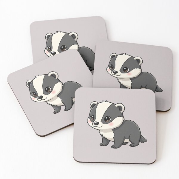 Item preview, Cute Baby Badger Cartoon With Big Eyes designed and sold by LightArt25.