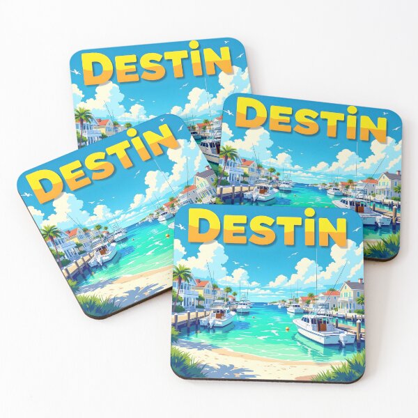 Item preview, Destin, Florida: Vintage-Style Painterly Travel Poster designed and sold by LSVart.