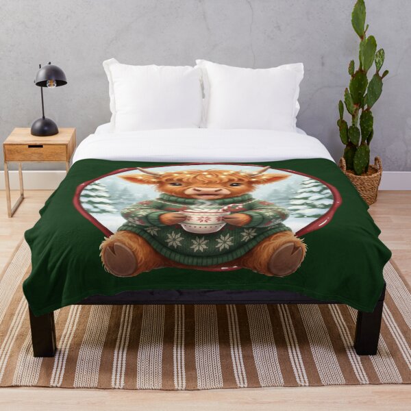 Item preview, Cute Christmas Highland Cow – Cozy Winter Hot Cocoa Art designed and sold by MerchYouSearch.