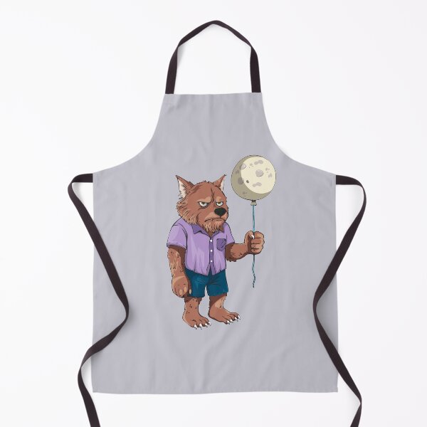 Item preview, Funny Grumpy Werewolf with Moon Balloon designed and sold by Mariia Berezhna.