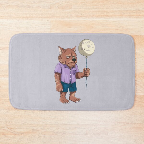 Item preview, Funny Grumpy Werewolf with Moon Balloon designed and sold by Mariia Berezhna.