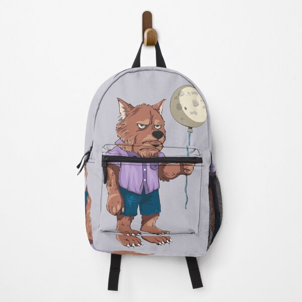 Item preview, Funny Grumpy Werewolf with Moon Balloon designed and sold by Mariia Berezhna.