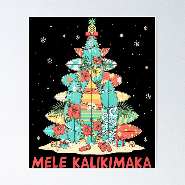 Item preview, Hawaiian Surfboard Christmas Tree Mele Kalikimaka designed and sold by najaks.