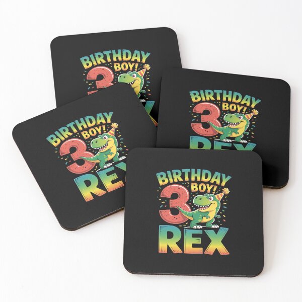 Item preview, Three Rex 3rd Birthday Boy 3 Year Old T-Rex Dinosaur  designed and sold by lilLilaBatArt.
