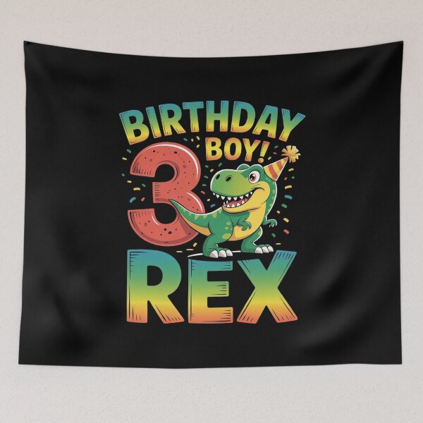 Item preview, Three Rex 3rd Birthday Boy 3 Year Old T-Rex Dinosaur  designed and sold by lilLilaBatArt.