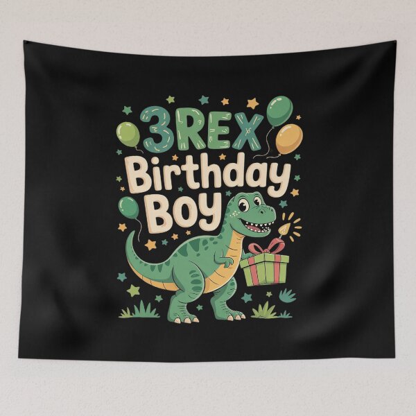Item preview, Three Rex 3Rd Birthday Boy Third T-Rex Dinosaur 3 Year Old  designed and sold by BeetleMalon.