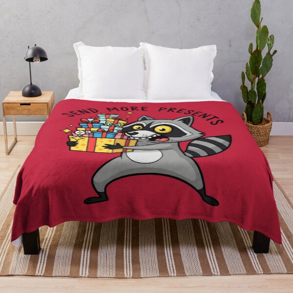 Item preview, Send More Presents Funny Greedy Raccoon Cartoon designed and sold by Animepic222.