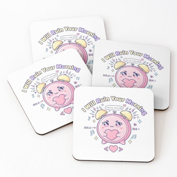 Artikelvorschau, Kawaii-Wecker – „Ich werde dir den Morgen verderben <3“ entworfen und verkauft von Snackwear Apparel.