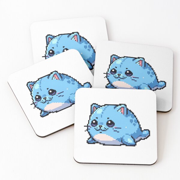 Item preview, Dreamy Seal-Kitten Plush – Soft Pastel Kawaii Pixel Animal designed and sold by Pixel Girl Aesthetic Studio.
