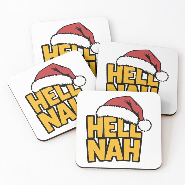 Item preview, HELL NAH – Funny Christmas Santa Hat Comic Style Tee designed and sold by The People’s Punchline.