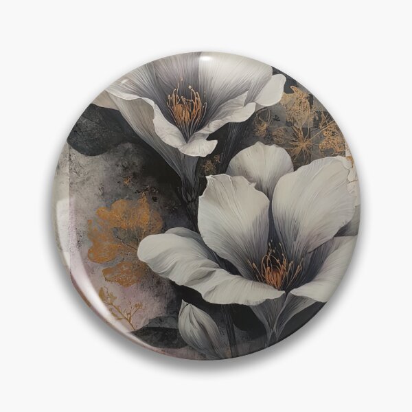 Item preview, “White Bloom in a Patchwork of Gold” designed and sold by bloorose.