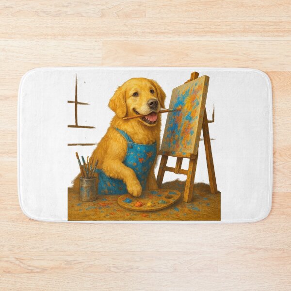 Item preview, Golden Retriever Painter • Cute Dog Artist • Colorful Abstract Art Design designed and sold by PawWave.
